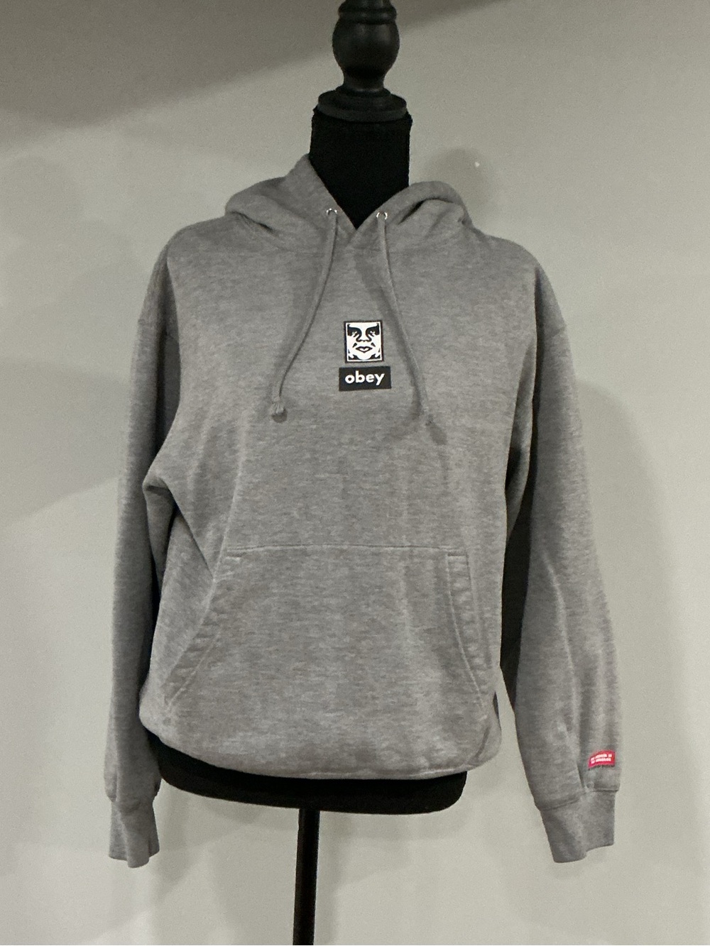 Obey Gray Pullover Hoodie with Icon Chest Patch